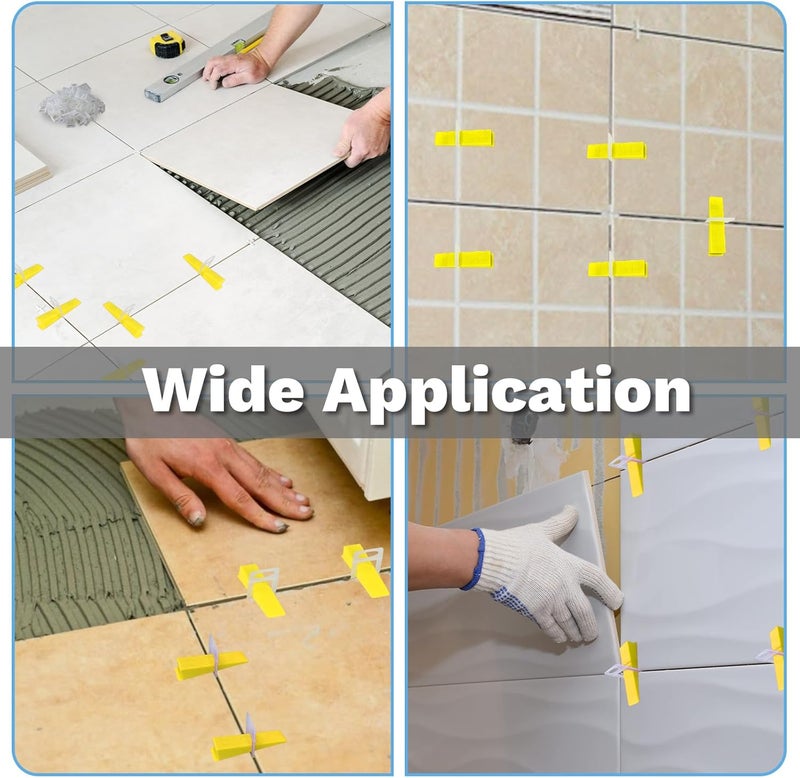 TEANTECH 1/8”Tile Leveling System Kit, 600pcs Tile Leveler Spacers Clips+150pcs Reusable Wedges+1pc Tile Pliers for Wall/Floor Tile Adjustment, Leveling Tile System for Ceramic Tile - Image 5